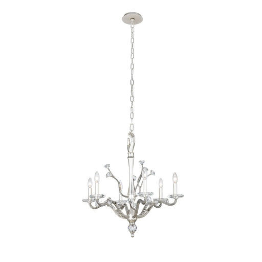 Venus Six Light Chandelier Pewter