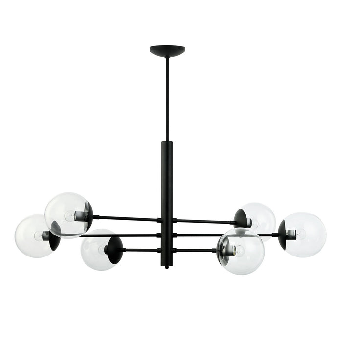 Varaluz - 373N06BL - Six Light Linear Pendant - Mid-Century - Black