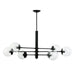 Varaluz - 373N06BL - Six Light Linear Pendant - Mid-Century - Black