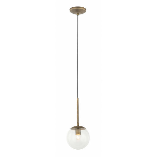 Mid-Century One Light Mini Pendant Antique Brass