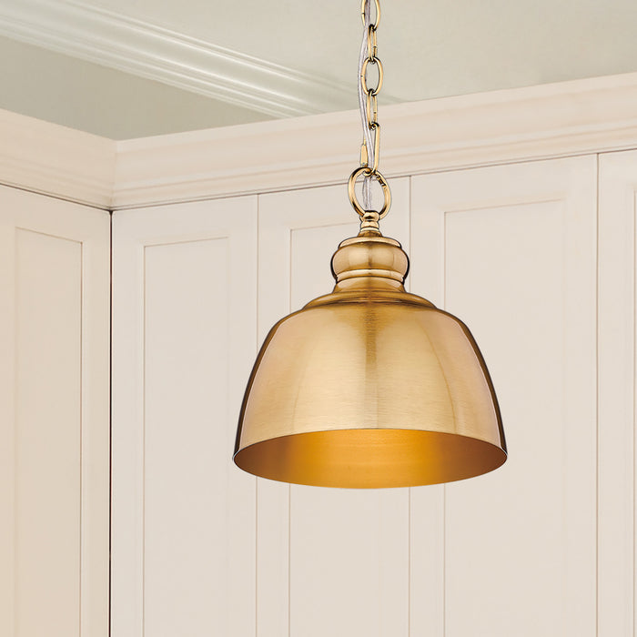 Golden - 0316-M1L MBG - One Light Mini Pendant - Holmes - Modern Brushed Gold