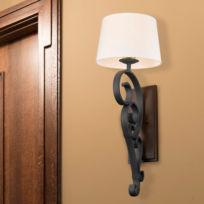 Golden - 1821-WT1 BI-RO - One Light Wall Sconce - Madera - Black Iron