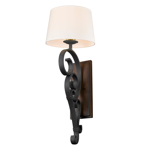 Golden - 1821-WT1 BI-RO - One Light Wall Sconce - Madera - Black Iron