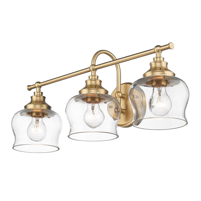 Golden - 3610-BA3 BCB-CLR - Three Light Vanity Light - Daphne - Brushed Champagne Brass