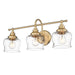 Golden - 3610-BA3 BCB-CLR - Three Light Vanity Light - Daphne - Brushed Champagne Brass