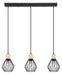 Eglo USA - 43378A - Three Light Pendant - Palmorla - Structured Black