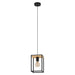 Eglo USA - 99795A - One Light Pendant - Libertad - Structured Black & Natural Wood