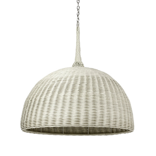 Wisteria Three Light Outdoor Chandelier Shiny Steel