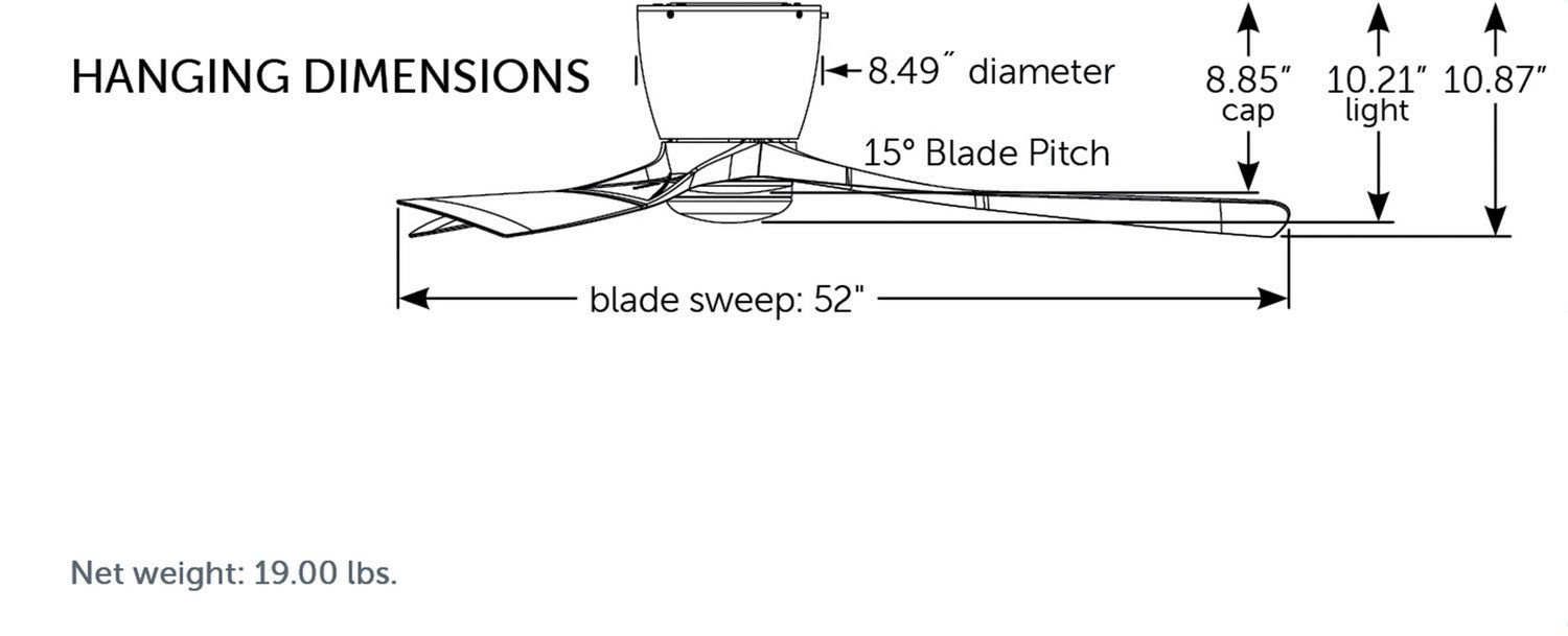 Fanimation - FPS7679BN - 52 Inches Ceiling Fan - Klinch 52 - Brushed Nickel