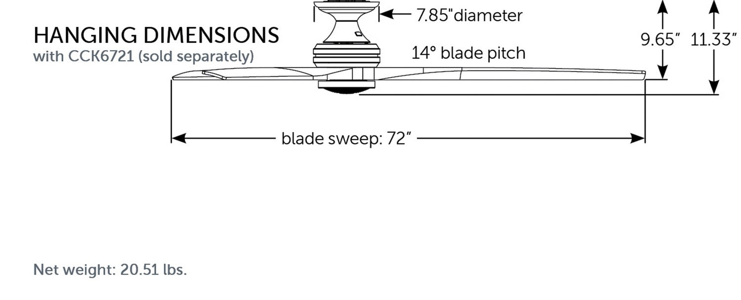 Fanimation - MAD6721GR - Motor - Spitfire - Matte Greige