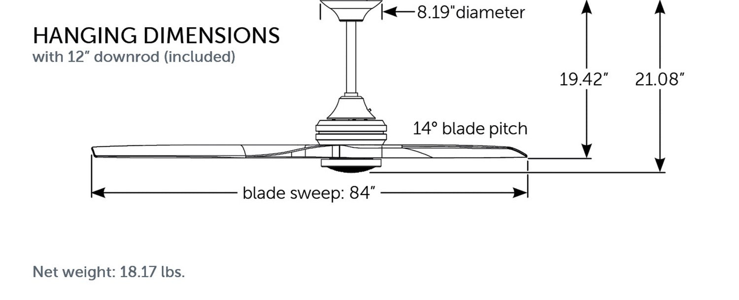 Fanimation - MAD6721GR - Motor - Spitfire - Matte Greige
