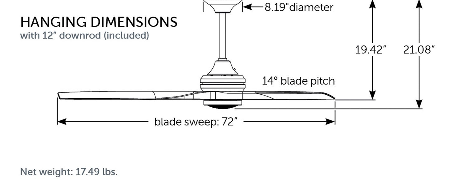 Fanimation - MAD6721GZ - Motor - Spitfire - Galvanized