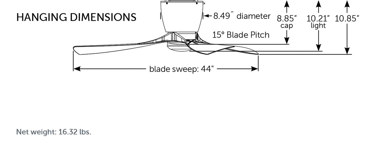 Fanimation - FPS7681MW - 44 Inches Ceiling Fan - Klinch 44 - Matte White