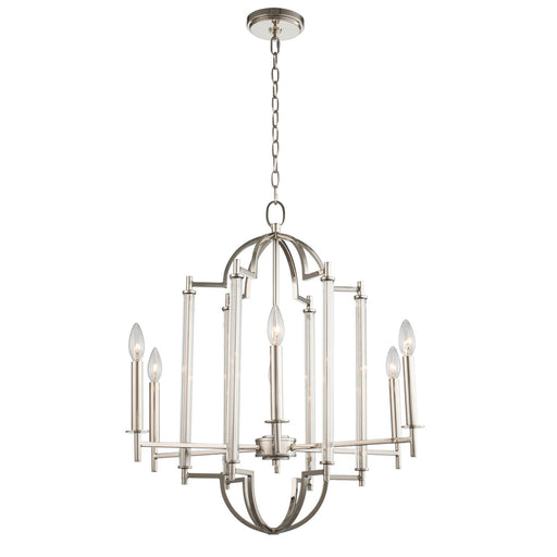 Provence Six Light Chandelier Polished Nickel