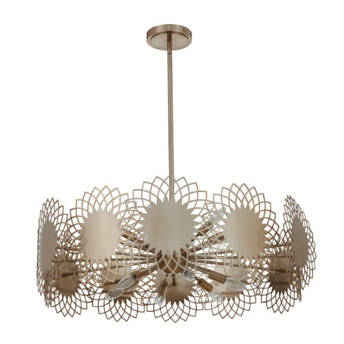 Helia 12 Light Pendant Brushed Champagne Gold