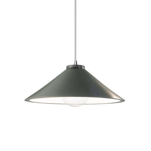 Justice Designs - CER-6240-PWGN-CROM-WTCD - One Light Pendant - Radiance - Pewter Green