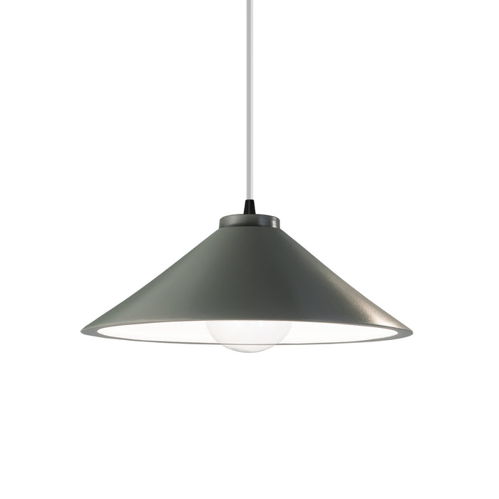 Justice Designs - CER-6240-PWGN-MBLK-WTCD - One Light Pendant - Radiance - Pewter Green