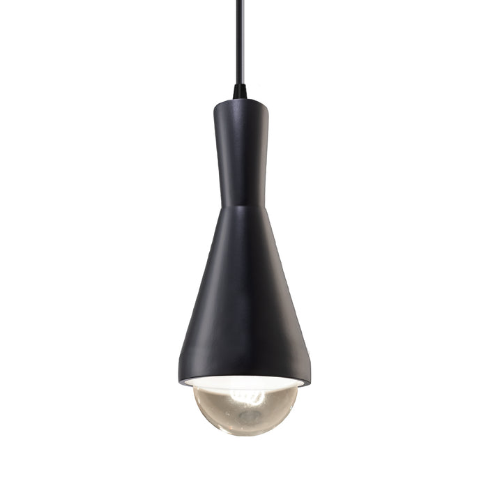 Justice Designs - CER-6520-CRB-MBLK-BKCD - One Light Pendant - Radiance - Carbon - Matte Black