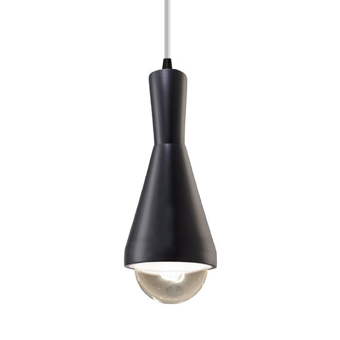 Justice Designs - CER-6520-CRB-MBLK-WTCD - One Light Pendant - Radiance - Carbon - Matte Black