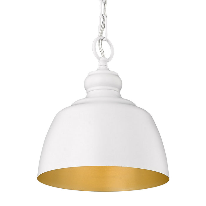Golden - 0316-M1L WHT - One Light Mini Pendant - Holmes - Matte White