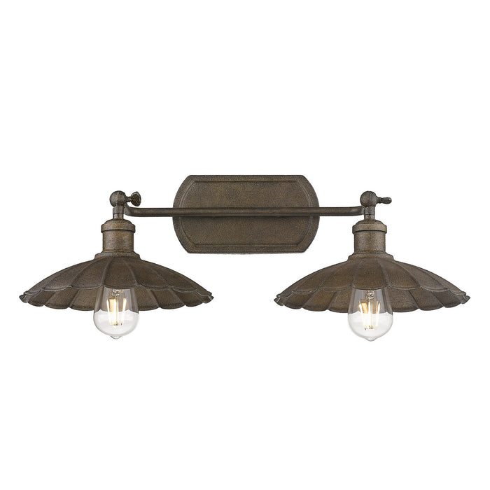 Golden - 3124-BA2 DR - Two Light Vanity - Clemence - Dark Rust