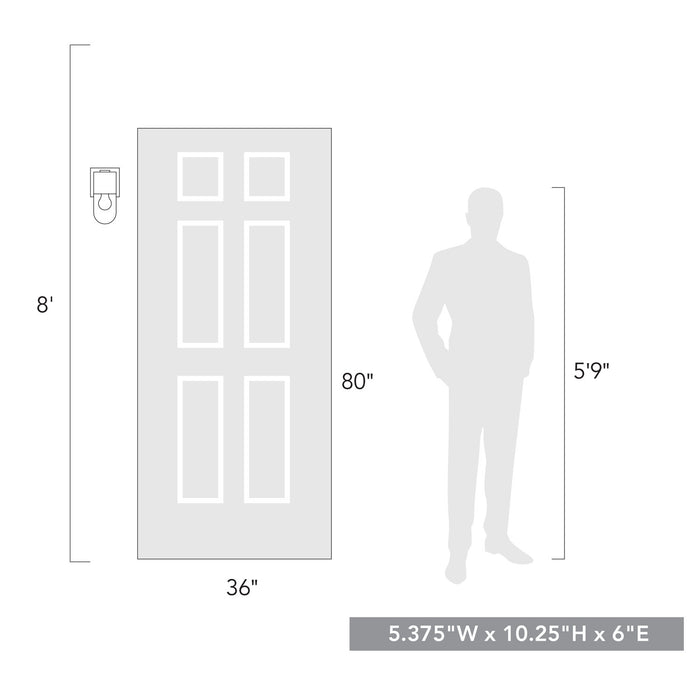 Golden - 6080-OWS NB-SD - One Light Outdoor Wall Mount - Ezra - Natural Black