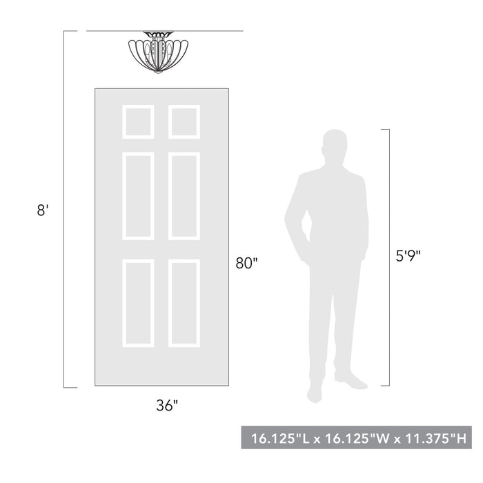 Golden - 7862-SF VPW - Four Light Semi-Flush Mount - Marguerite - Vintage Parisian White