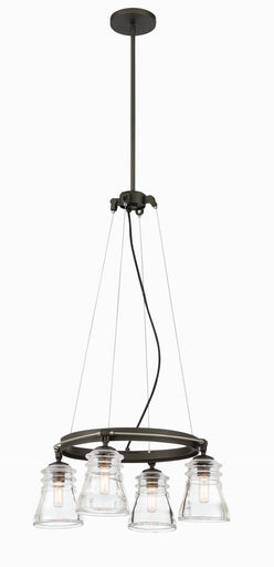 Graham Avenue Four Light Chandelier Smoked Iron And Brushed Nickel