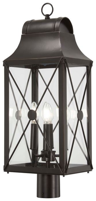 Minka-Lavery - 73295-143C - Four Light Outdoor Post Mount - De Luz - Oil Rubbed Bronze w/Gold Highlights