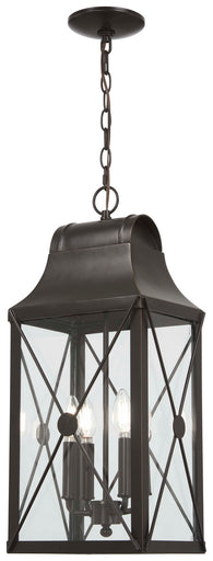 De Luz Four Light Outdoor Chain Hung Oil Rubbed Bronze w/Gold Highlights