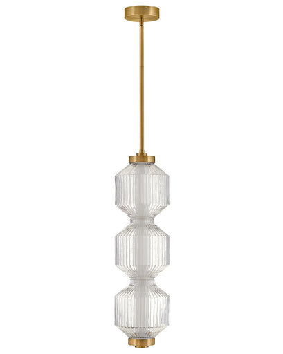 Reign LED Convertible Pendant Lacquered Brass