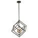 Vaxcel - P0372 - Four Light Pendant - Rad - Black and Natural Brass