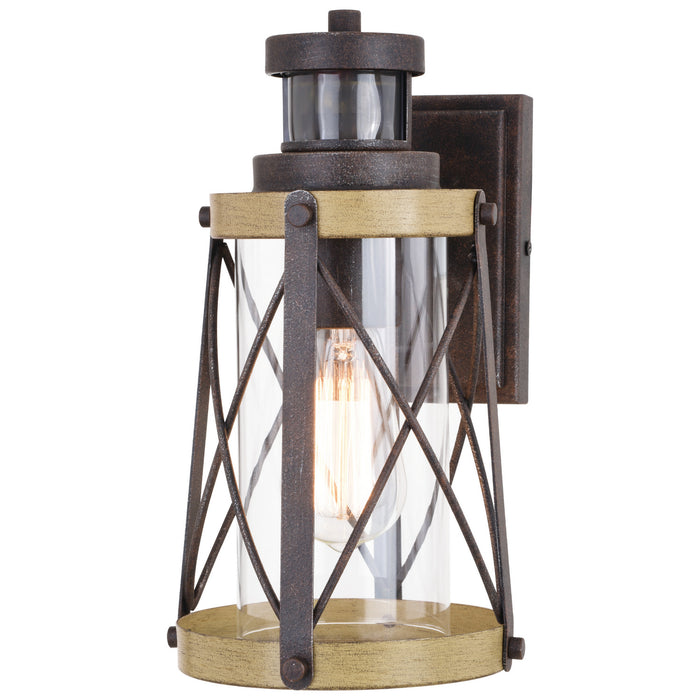 Vaxcel - T0632 - One Light Outdoor Motion Sensor Wall Light - Harwood - Oxidized Iron and Burnished Elm