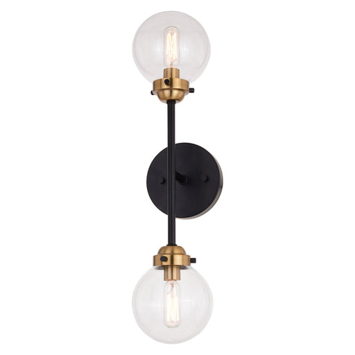 Vaxcel - W0396 - Two Light Wall Sconce - Orbit - Muted Brass and Oil Rubbed Bronze