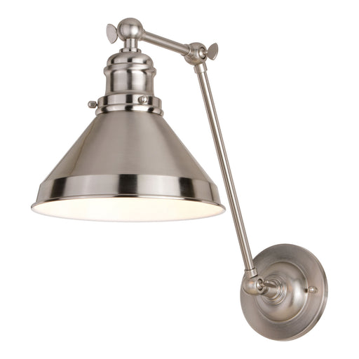 Vaxcel - W0397 - One Light Swing Arm Wall Light - Alexis - Satin Nickel and Matte White
