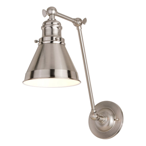 Vaxcel - W0399 - One Light Swing Arm Wall Light - Alexis - Satin Nickel and Matte White