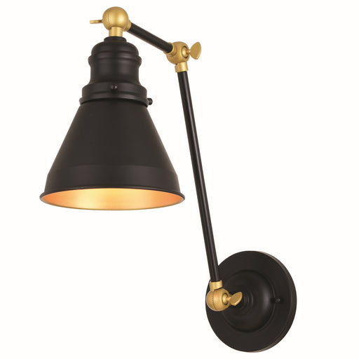 Vaxcel - W0400 - One Light Swing Arm Wall Light - Alexis - Oil Rubbed Bronze and Satin Gold