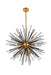Elegant Lighting - LD5023 - Ten Light Pendant - Daegan - Light Antique Brass And Flat Black