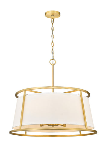 Lenyx Pendant Six Light Chandelier Rubbed Brass