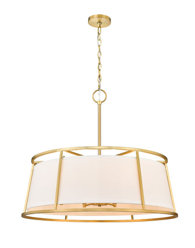 Lenyx Pendant Eight Light Chandelier Rubbed Brass