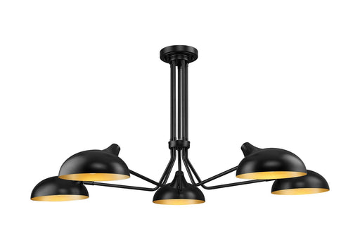Bellamy Five Light Semi Flush Mount Matte Black