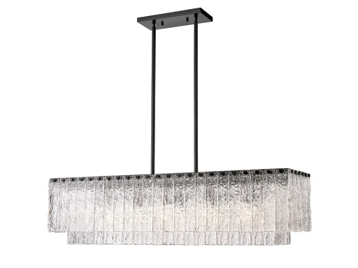 Glacier Five Light Linear Chandelier Matte Black