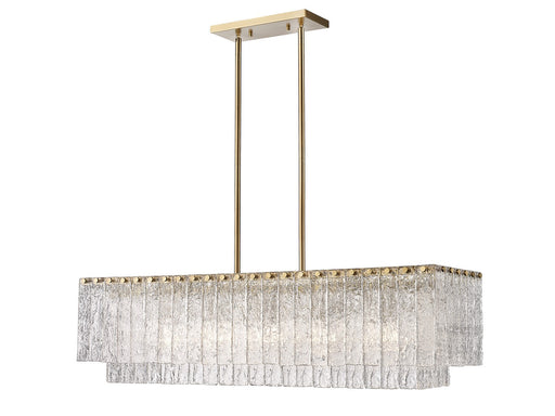 Glacier Five Light Linear Chandelier Modern Gold