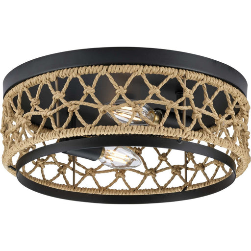 Chandra Two Light Flush Mount Matte Black