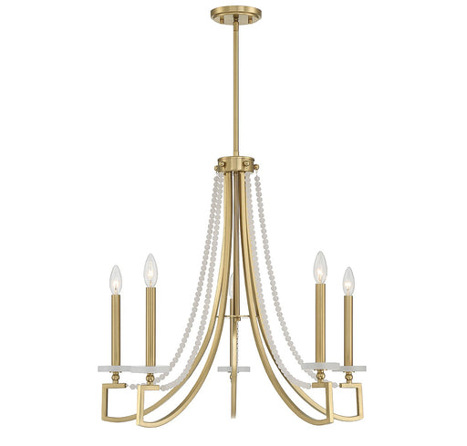 Helen Five Light Chandelier Warm Brass