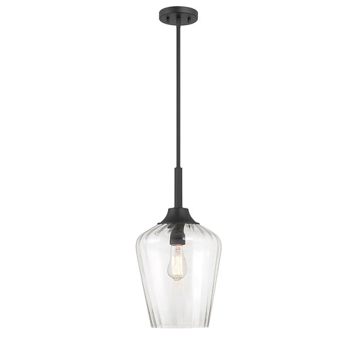 Carlton One Light Pendant Matte Black