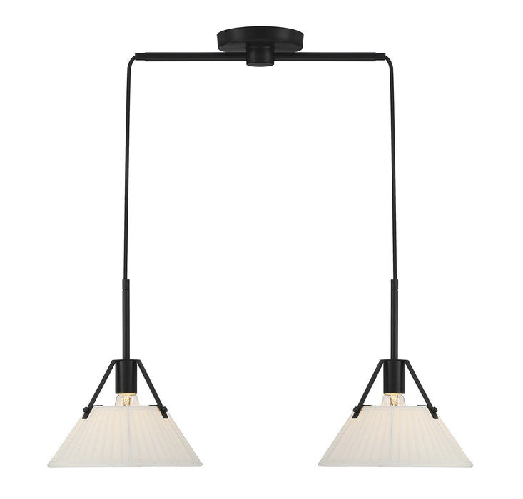 Meridian - M100108MBK - Two Light Linear Chandelier - Matte Black