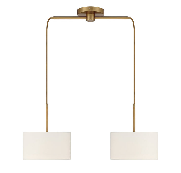 Meridian - M100109NB - Two Light Linear Chandelier - Natural Brass