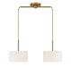 Meridian - M100109NB - Two Light Linear Chandelier - Natural Brass