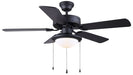 Canarm - CF42ECL5BK - 42 Inch Ceiling Fan - Eclipse - Matte Black